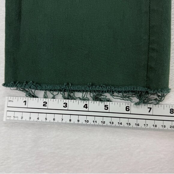 Mother Jeans The Hustler Ankle Fray "Black Forest" Green Denim Raw Hem - Picture 16 of 16